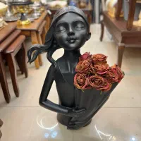 مجسمه گلدان تندیس ماکت دختر گل فروش کادو هدیه