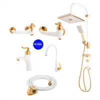 ست6عددی شیرآلات مدل آرچر سفیدطلا