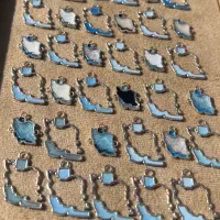 پلاک نقشه ایران/استیل/نقره/جواهرات/دستساز