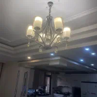 لوستر شش شاخه رنگ استیل - دو عدد