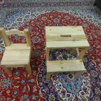صندلی کودک و چهارپایه تمام چوب روسی