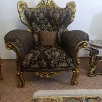 مبل سلطنتی 9 نفره تمیز و سالم با بوفه و جلو مبلی