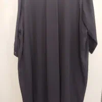 مانتو مشکی حریر و گیپور