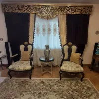 پرده همراه آستر و میله پرده و تزیینات و دکور کتیبه