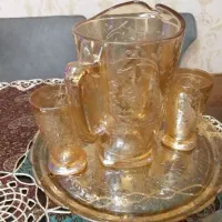دیس دیوارکوب آنتیک پارچ و لیوان طلایی کاسه طلایی