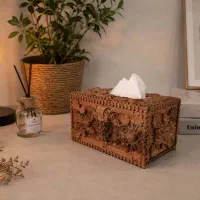 باکس دستمال کاغذی ، منبت ، چوب راش