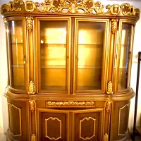 بوفه چوبی منبت کاری شده۲تکه(۲طبقه)سالم درحدنو
