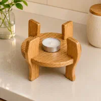 پایه وارمر چوبی گرد مربع رویال