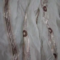 پرده حریر طرح دار