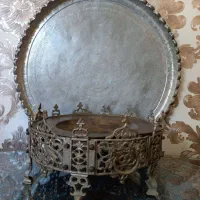 منقل برنجی و مجمع ( دیس ) مسی ،سنگین و قدیمی