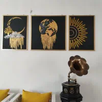 تابلو آینه کاری و تکسچر ورق طلا کار دست