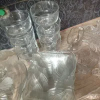 بستنی خوری شیرینی خوری دیس بشقاب فنجون بلور