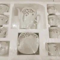 سرویس هفده پارچه چایی خوری گل برجسته