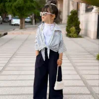 شومیز گیره و کراپ و شلوار