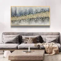 تابلو نقاشی برجسته ورق طلا مینیمال مدرن ابستره بوم