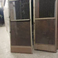 درب کارگاهی یا انباری دو لنگه به همراه چاچوب