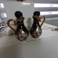 ظروف دکوری سرمه ای طلاکوب اصل