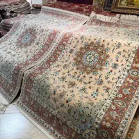 جفت قالیچه کاشان کرک ابریشم آکبند