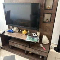 میز تلویزیون MDF دو کشو هالوژن دار