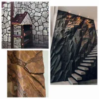 نمای سیمانی طرح سنگ چوب