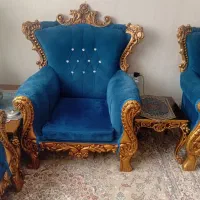 مبلمان آبی ۷نفره با جلومبلی سالم فروش فوری