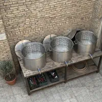 دیگ تمام استیل پخت برنج و خورشت صنعتی ۴۵ کیلویی