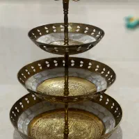 ظرف شیرینی خوری سه طبقه برنجی
