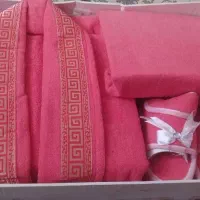 سرویس حوله‌ای صورتی شیک و نو داخل جعبه
