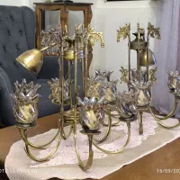 یک جفت لوستر برنجی آنتیک با قدمت ۵۰ سال