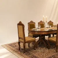 سرویس ناهار خوری اصیل ایرانی معرق صدف و سیم برنج