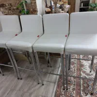 ۴ عدد صندلی چرمی سفید  در حد نو مناسب اوپن