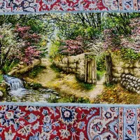 تابلو فرش در سه طرح کوچه باغ پاییزی و بهاری