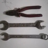 آچار ۲۱ و۲۴،۲۷وانبردست وقیچی پشم چین و چاقو حیدری