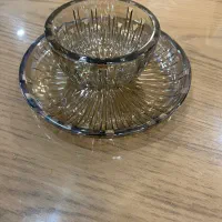 پیاله و پیش دستی شامپاینی کاملا نو