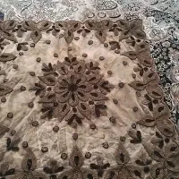 رومیزی هندی وارداتی با تور خارجی و سنگدوزی دستی