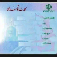 کارت ملی گم شده به نام آمنه زبیر