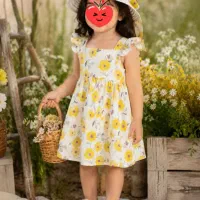 لباس دخترانه به همراه کلاه ست