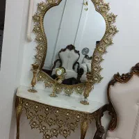 آینه شمدان برنزی و ساعت