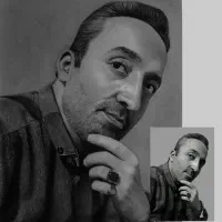طراحی چهره سیاه قلم،هایپررئال