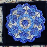 بشقاب مینا کاری نو با جعبه