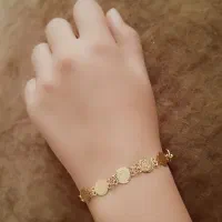 دستبند سکه ای رنگ طلایی