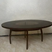 میز چوبی نراد ۶ نفره با شیشه ی ضخیم