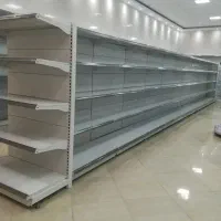 پایه سفید مشکی قفسه با پشت توری و صفحه