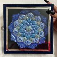 بشقاب مینا کاری برجسته (صنایع دستی)