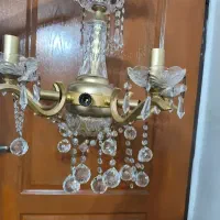 لوستر برنجی 5 شاخه 10 لامپی