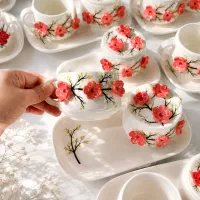 ست تک نفره سرامیکی دستساز و برجسته