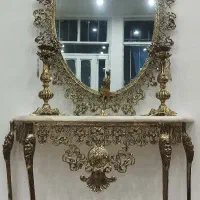 آیینه وشمعدون برنز