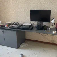 میز مدیریتی ال MDF پایه فولادی مکعب