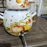 ست کتری سماوری و قوری چینی