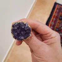 انگشتر برنجی سنگ آماتیس اصل خارجی